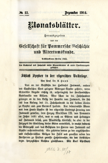 Monatsblätter Jhrg. 28, H. 12 (1914)