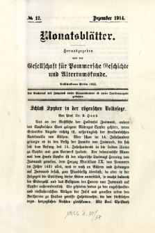 Monatsbl&auml;tter Jhrg. 28, H. 12 (1914)