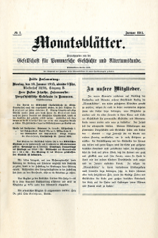Monatsbl&auml;tter Jhrg. 29, H. 1 (1915)
