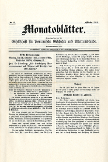 Monatsbl&auml;tter Jhrg. 29, H. 10 (1915)