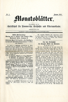 Monatsblätter Jhrg. 30, H. 1 (1916)
