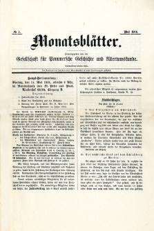 Monatsbl&auml;tter Jhrg. 30, H. 5 (1916)