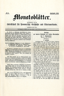 Monatsblätter Jhrg. 30, H. 9 (1916)