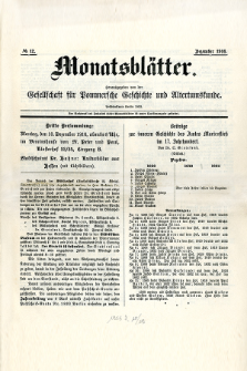 Monatsbl&auml;tter Jhrg. 30, H. 12 (1916)