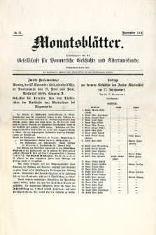 Monatsbl&auml;tter Jhrg. 30, H. 11 (1916)