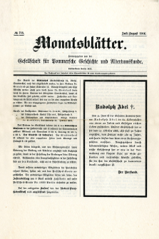 Monatsblätter Jhrg. 30, H. 7/8 (1916)