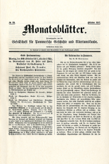Monatsbl&auml;tter Jhrg. 31, H. 10 (1917)