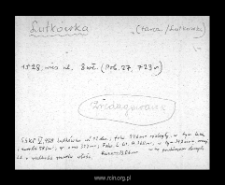 Lutk&oacute;wka. Files of Tarczyn disitrict in the Middle Ages. Files of Historico-Geographical Dictionary of Masovia in the Middle Ages