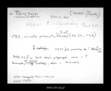 Tarczyn. Files of Tarczyn disitrict in the Middle Ages. Files of Historico-Geographical Dictionary of Masovia in the Middle Ages