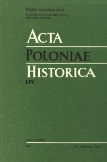 Acta Poloniae Historica. T. 54 (1986), Title pages, Contents