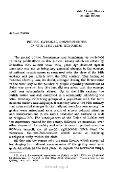 Polish National Consciousness in the 16th-18th Centuries