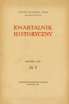 Kwartalnik Historyczny R. 64 nr 3 (1957), Strony tytułowe, Spis treści