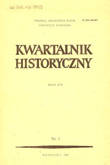 Kwartalnik Historyczny R. 95 nr 3 (1988), Strony tytułowe, spis treści