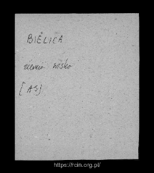 Bielica. Files of Wizna district in the Middle Ages. Files of Historico-Geographical Dictionary of Masovia in the Middle Ages