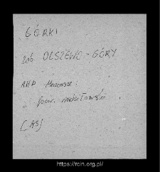 G&oacute;rki. Files of Wizna district in the Middle Ages. Files of Historico-Geographical Dictionary of Masovia in the Middle Ages