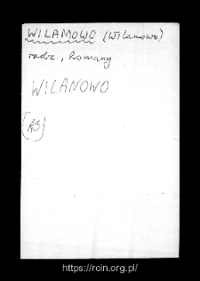Wilamowo. Files of Wizna district in the Middle Ages. Files of Historico-Geographical Dictionary of Masovia in the Middle Ages