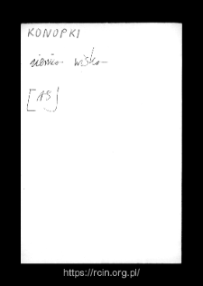 Konopki. Files of Wizna district in the Middle Ages. Files of Historico-Geographical Dictionary of Masovia in the Middle Ages