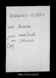 Kubrzany. Files of Wizna district in the Middle Ages. Files of Historico-Geographical Dictionary of Masovia in the Middle Ages