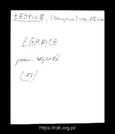 Łempice. Files of Wizna district in the Middle Ages. Files of Historico-Geographical Dictionary of Masovia in the Middle Ages
