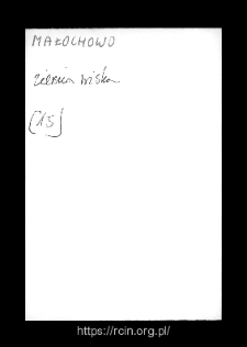 Małochowo. Files of Wizna district in the Middle Ages. Files of Historico-Geographical Dictionary of Masovia in the Middle Ages