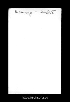 Romany. Files of Wizna district in the Middle Ages. Files of Historico-Geographical Dictionary of Masovia in the Middle Ages