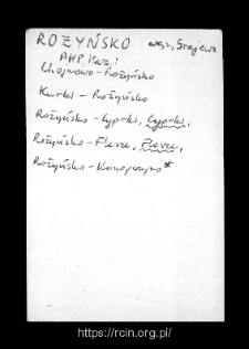 Rożyńsko. Files of Wizna district in the Middle Ages. Files of Historico-Geographical Dictionary of Masovia in the Middle Ages