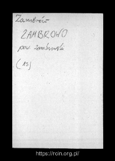 Zambrów. Files of Zambrow district in the Middle Ages. Files of Historico-Geographical Dictionary of Masovia in the Middle Ages