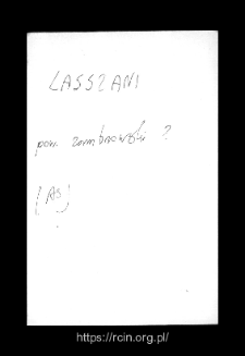 Lasszani. Files of Zambrow district in the Middle Ages. Files of Historico-Geographical Dictionary of Masovia in the Middle Ages