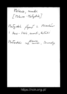 Milewo. Files of Zambrow district in the Middle Ages. Files of Historico-Geographical Dictionary of Masovia in the Middle Ages
