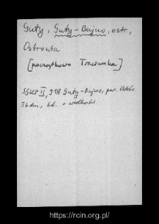 Guty-Bujno. Files of Ostrow Mazowiecka district in the Middle Ages. Files of Historico-Geographical Dictionary of Masovia in the Middle Ages