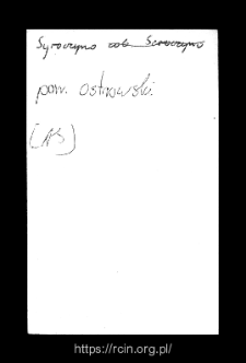 Seroczyn. Files of Ostrow Mazowiecka district in the Middle Ages. Files of Historico-Geographical Dictionary of Masovia in the Middle Ages