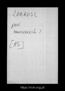 Zabrosz. Files of Kamienczyk district in the Middle Ages. Files of Historico-Geographical Dictionary of Masovia in the Middle Ages