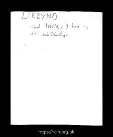 Liszyno. Files of Plock district in the Middle Ages. Files of Historico-Geographical Dictionary of Masovia in the Middle Ages