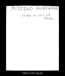 Miszewo Murowane. Files of Plock district in the Middle Ages. Files of Historico-Geographical Dictionary of Masovia in the Middle Ages