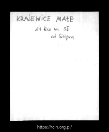 Krajewice Małe. Files of Sierpc district in the Middle Ages. Files of Historico-Geographical Dictionary of Masovia in the Middle Ages