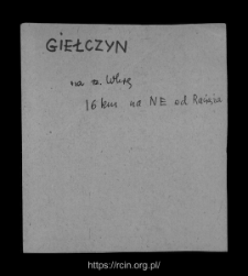 Giełczyn. Files of Raciaz district in the Middle Ages. Files of Historico-Geographical Dictionary of Masovia in the Middle Ages