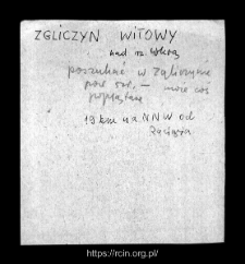 Zgliczyn Witowy. Files of Raciaz district in the Middle Ages. Files of Historico-Geographical Dictionary of Masovia in the Middle Ages