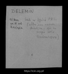 Zielemin. Files of Raciaz district in the Middle Ages. Files of Historico-Geographical Dictionary of Masovia in the Middle Ages