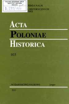 Acta Poloniae Historica T. 103 (2011), Title pages, Contents
