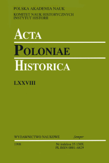 Acta Poloniae Historica. T. 78 (1998), Title pages, Contents