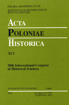 Acta Poloniae Historica. T. 91 (2005), Strony tytułowe, Spis treści