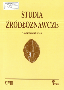 Studia Źródłoznawcze = Commentationes T. 48 (2010), Kronika