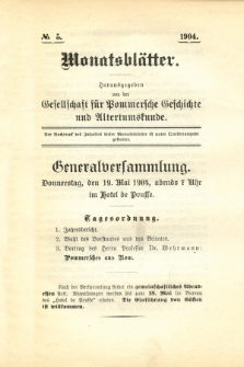 Monatsbl&auml;tter Jhrg. 18, H. 5 (1904)