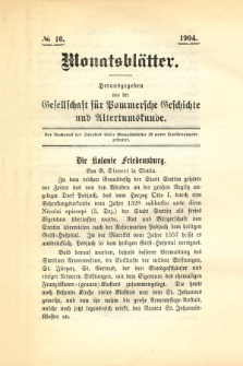 Monatsblätter Jhrg. 18, H. 10 (1904)