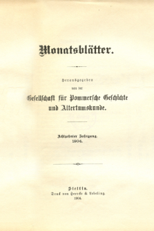 Monatsbl&auml;tter Jhrg. 18, H. 1 (1904)