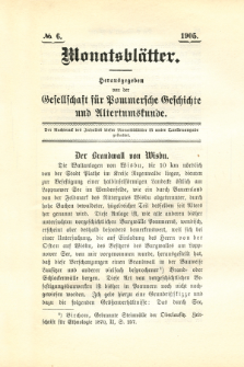 Monatsbl&auml;tter Jhrg. 19, H. 6 (1905)