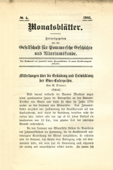 Monatsbl&auml;tter Jhrg. 19, H. 4 (1905)
