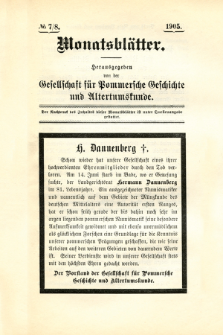 Monatsbl&auml;tter Jhrg. 19, H. 7/8 (1905)