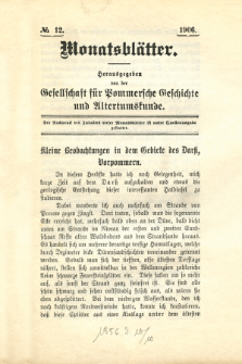 Monatsblätter Jhrg. 20, H. 11 (1906)