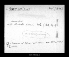 Domaniew. Kartoteka powiatu błońskiego w średniowieczu. Kartoteka Słownika historyczno-geograficznego Mazowsza w średniowieczu